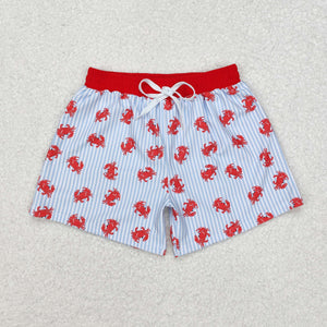 S0465 RTS boy summer clothes crab blue cartoon swim suit short