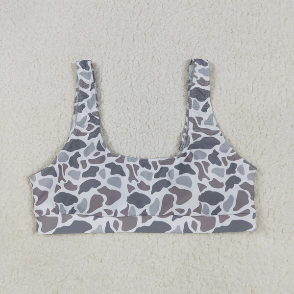 S0556 RTS women clothes grey adult leopard swim suit 2pcs outfit 1