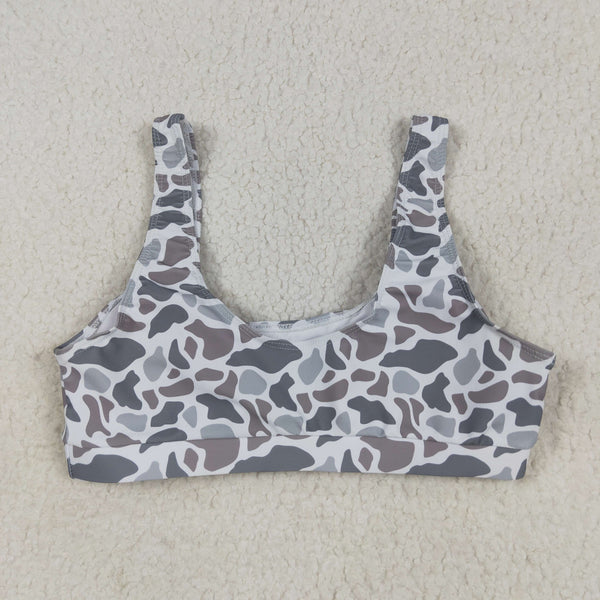 S0556 RTS women clothes grey adult leopard swim suit 2pcs outfit 1