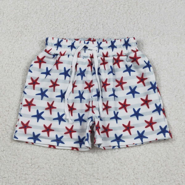 RTS toddler clothes matching clothing star print shorts baby boy 4th of  July summer swim trunks-2026.2.2
