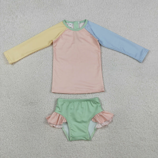 S0637 RTS girl clothes girl colorful swim suit beach wear swim wear
