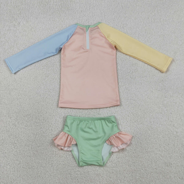 S0637 RTS girl clothes girl colorful swim suit beach wear swim wear