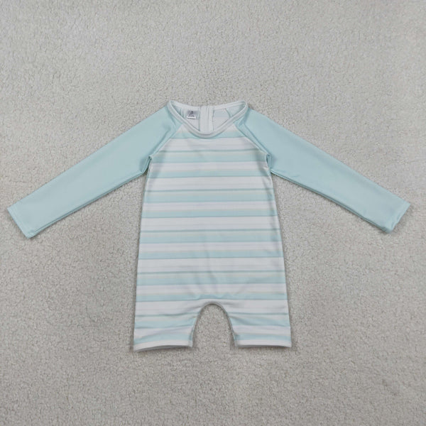 S0650 RTS boy clothes blue boy summer swimsuit beach wear long sleeve romper