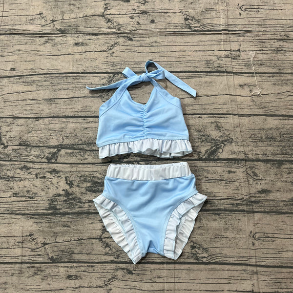 S0694 MOQ:5sets each design pre-order baby girl clothes princess print girl summer swimsuit beach wear
