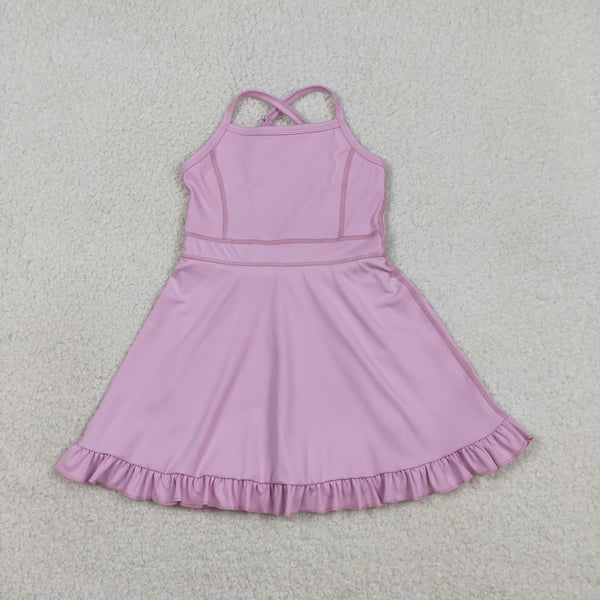 RTS toddler clothes matching clothing solid colors dress kids summer yoga clothing sports dress-2026.1.31