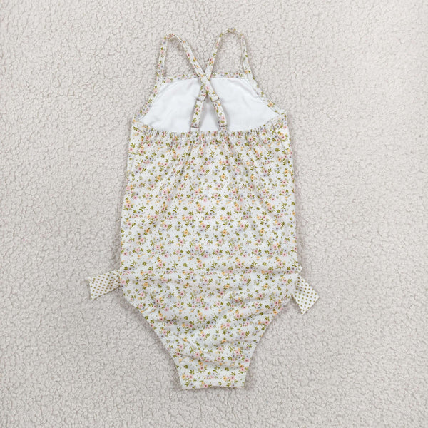 S0723 RTS baby girl clothes floral girl summer swimsuit beach wear