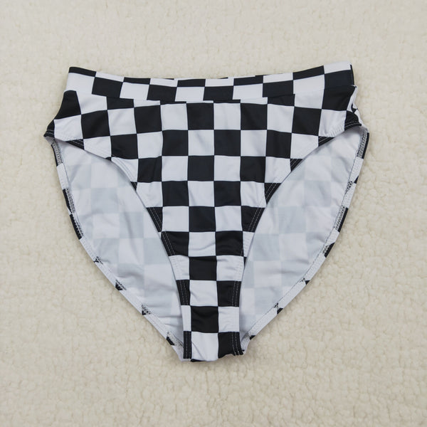 S0738 RTS adult clothes Adult Mom black gingham print Summer Swimsuit