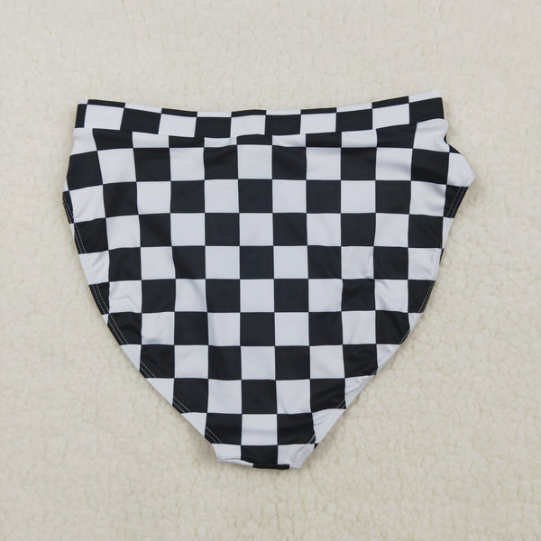 S0738 RTS adult clothes Adult Mom black gingham print Summer Swimsuit