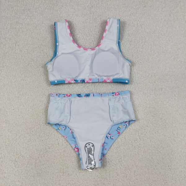 S0777 Pay attention to the sizes RTS kids girl clothes floral girl summer swim suit