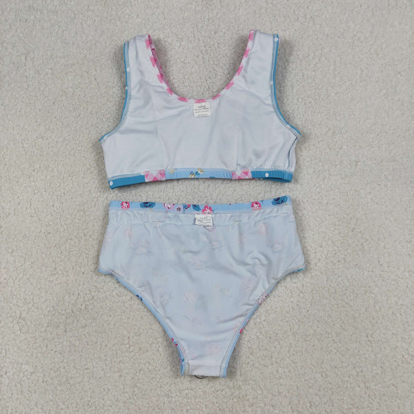 S0777 Pay attention to the sizes RTS kids girl clothes floral girl summer swim suit