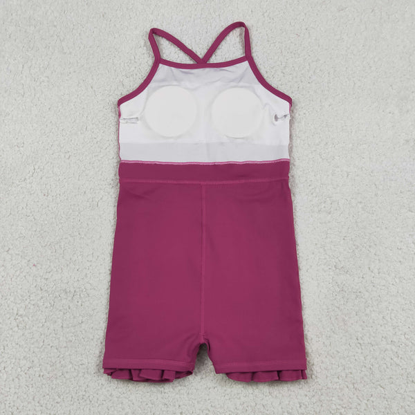 RTS S0778 toddler clothes hot pink girl sports yoga summer dress atheletic dress