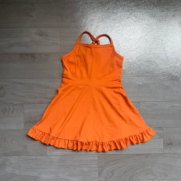 no MOQ S0780 pre-order  toddler girl clothes orange girl summer sports dress atheletic clothes-real pic 2026.7.26