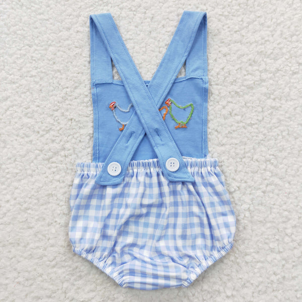 SR0286 baby girl clothes embroidery chicken farm summer bubble