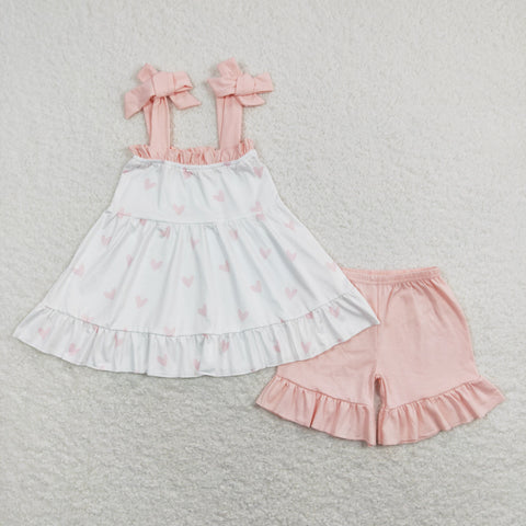 GSSO0447 baby girl clothes heart love girl valentines day outfit summer outfits