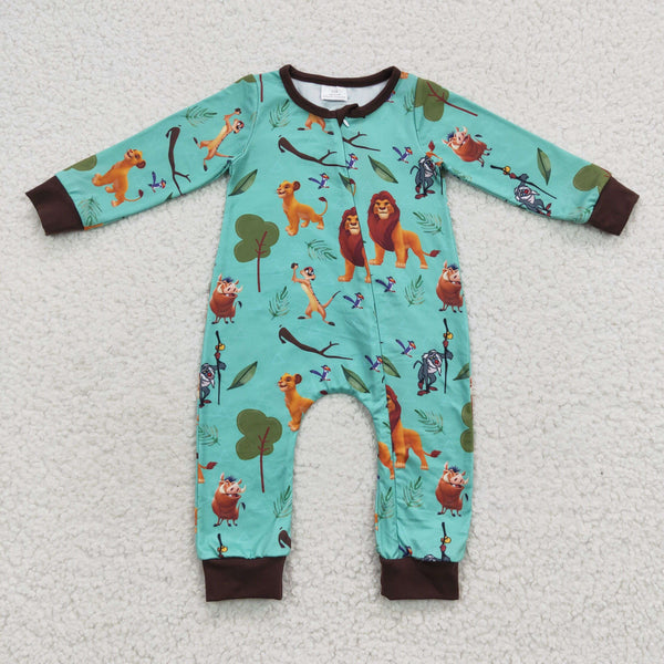 LR0486 baby girl clothes lion winter romper