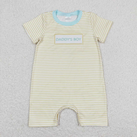 SR0890 baby boy clothes embroidery daddy?¡¥s boy summer romper newborn summer clothes