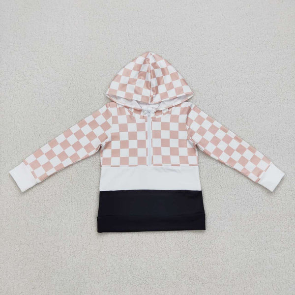 BT0367 baby boy clothes hoodies top plaid boy winter coat 1