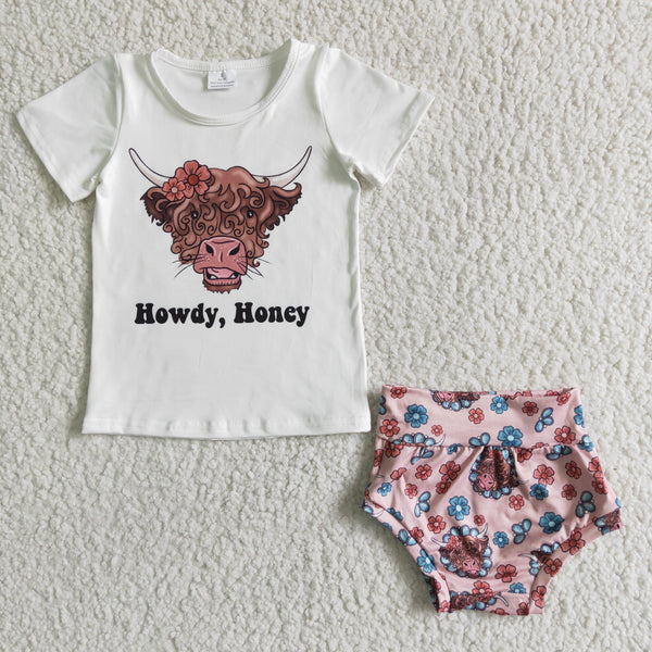 GBO0010 girl clothes summer bummies howdy cow set headwears-promotion 2024.6.15 $5.5