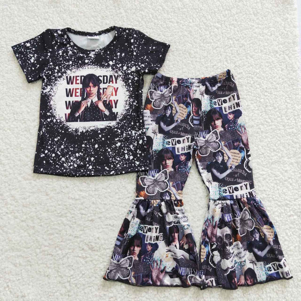 GSPO0586 baby girl clothes toddler girl bell bottom outfit