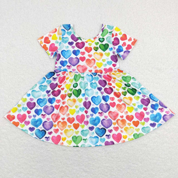 C7-16 toddler girl clothes colorful heart girl valentines day dress twirl dress-promotion 2025.12.20 $5.5