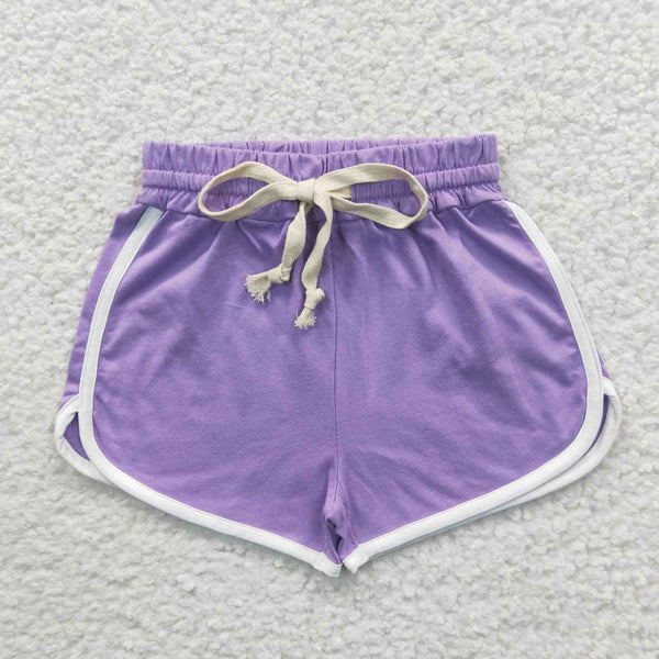SS0097 girl summer clothes purple knit cotton summer bottom baby summer shorts