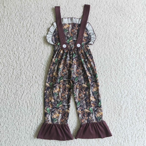RTS Matching clothing fall deer camo print kid sleeveless ruffle overalls fall clothing-2026.9.28