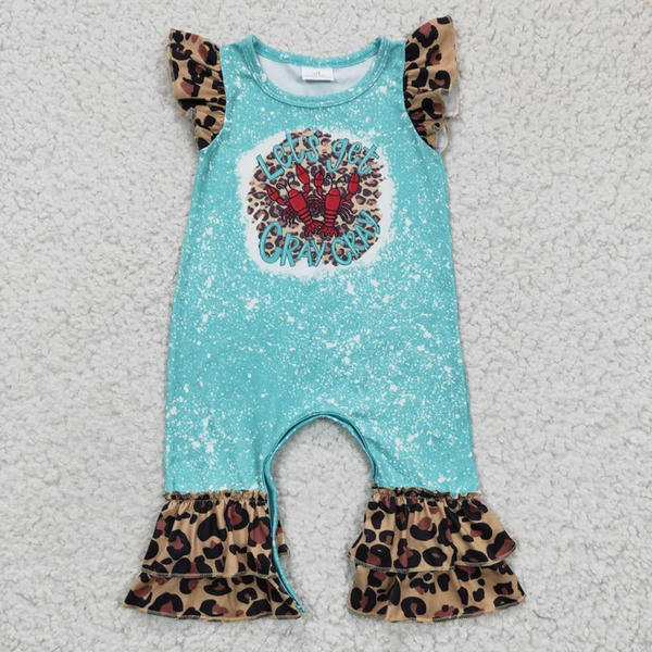 SR0151 RTS baby clothes let's go crawfish summer romper-promotion $5.5 2026.3.28