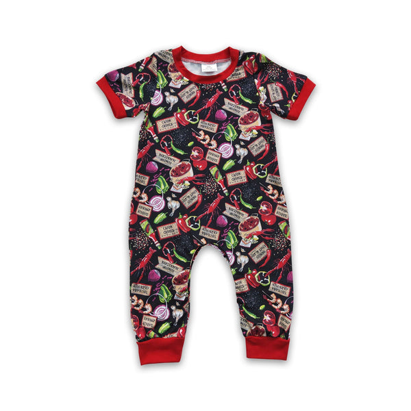 SR0206 baby boy clothes red crawfish romper