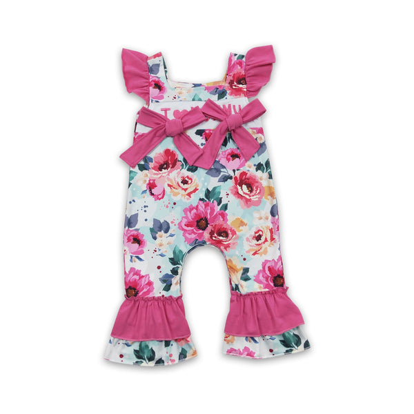 SR0251 baby girl clothes embroidery i love mon mother's day romper