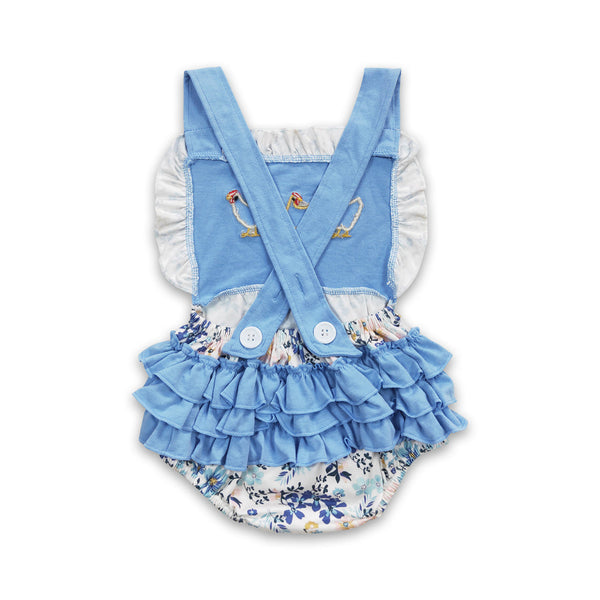 SR0285 baby girl clothes embroidery chicken farm summer bubble
