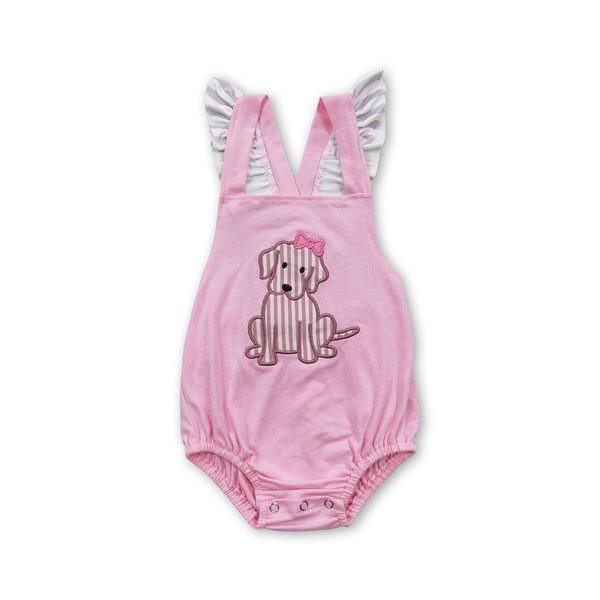 SR0303 baby clothes girls dog embroidery summer bubble