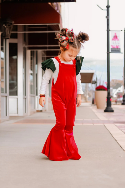 SR0392 toddler girl clothes red velvet jumpsuit
