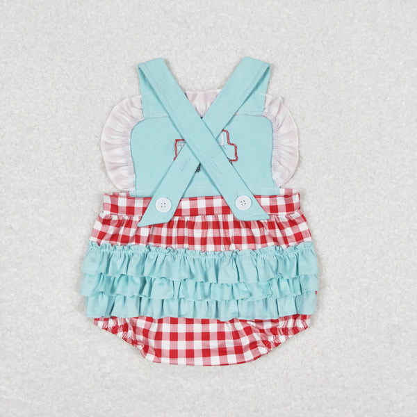 SR0958 RTS baby girl clothes fire truck embroidery girl summer romper summer bubble