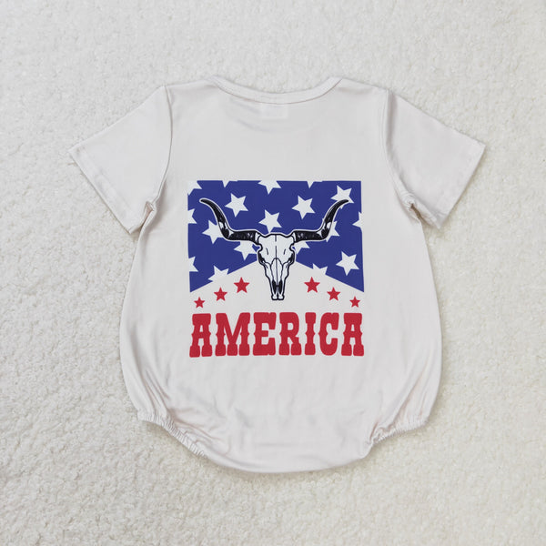 SR0962 RTS baby girl clothes american 4th of july clothes cowboy girl summer romper