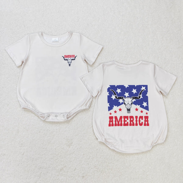 SR0962 RTS baby girl clothes american 4th of july clothes cowboy girl summer romper