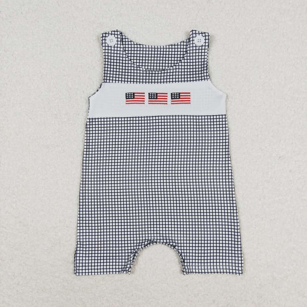 SR1001 RTS baby boy clothes flag 4th of July patriotic boy summer romper