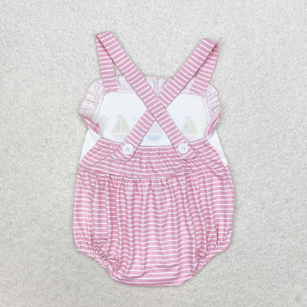 SR1058 RTS baby girl clothes sailboat pink toddler girl summer bubble