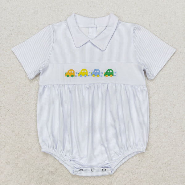 SR1077 RTS baby girl clothes embroidery car toddler girl summer bubble