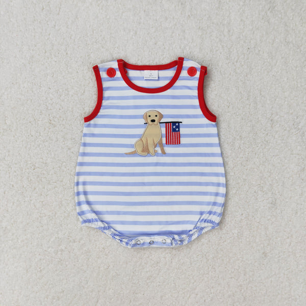 SR1080 RTS baby boy clothes embroidery  pubby 4th of July patriotic toddler boy summer bubble