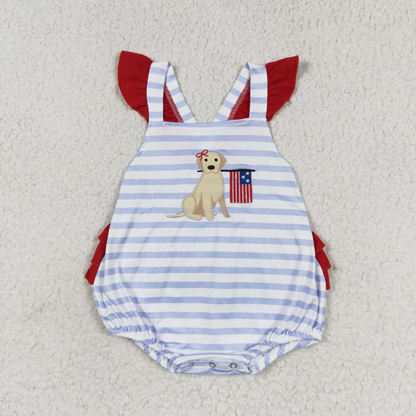 SR1081 RTS baby girl clothes pubby 4th of July patriotic toddler girl summer bubble ¡ꡧembroidery¡ê?
