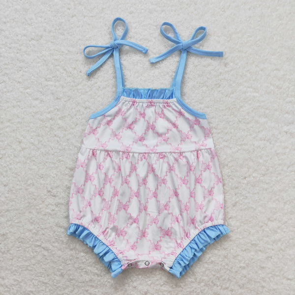 SR1086 RTS baby girl clothes pink striped plaid toddler girl summer bubble