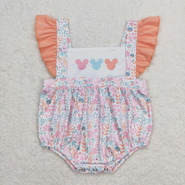 SR1138 RTS baby girl clothes cartoon mouse floral toddler girl summer bubble