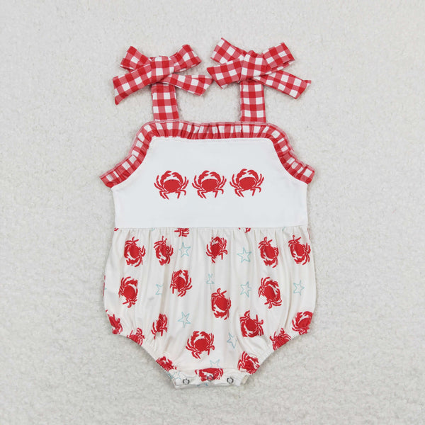 SR1185 RTS baby girl clothes crab toddler girl summer bubble ¡ꡧprint¡ê?