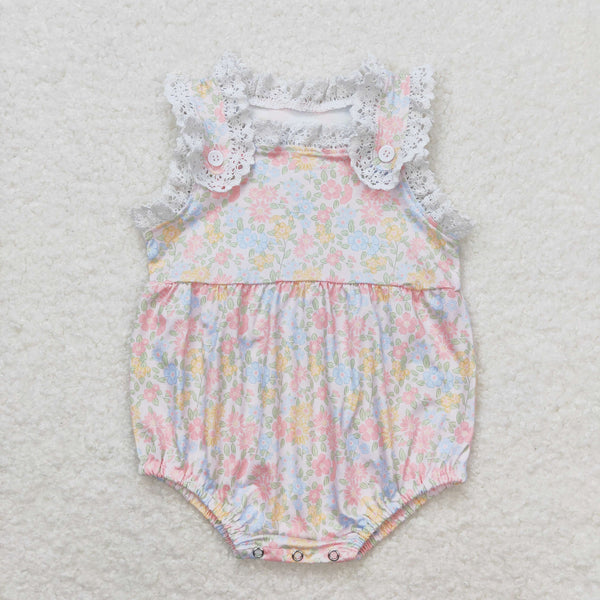 SR1261 RTS baby girl clothes floral toddler girl summer bubble