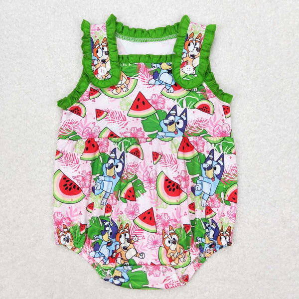 SR1308 RTS baby girl clothes watemelon dog girl summer bubble