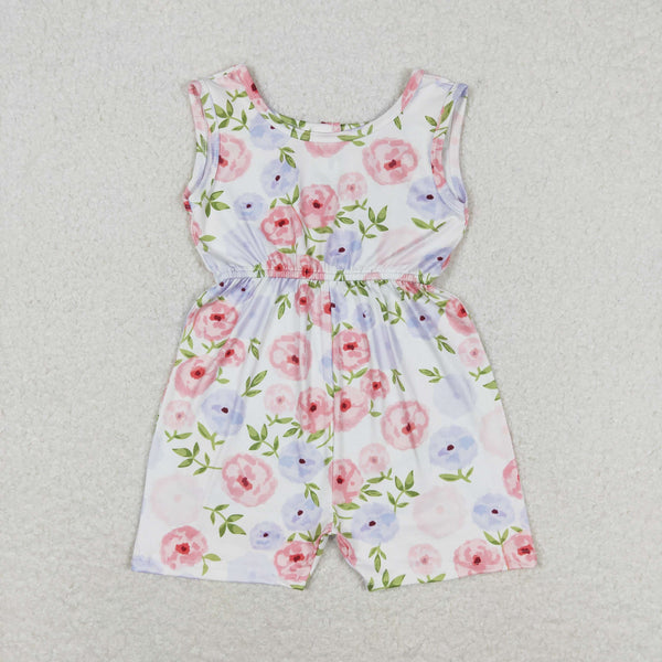 SR1311 RTS baby girl clothes floral girl summer jumpsuit