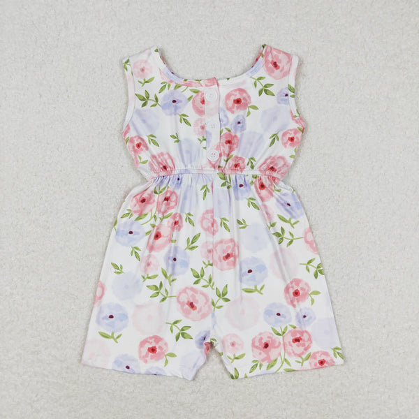 SR1311 RTS baby girl clothes floral girl summer jumpsuit
