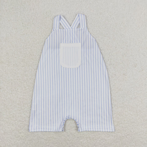 SR1362 RTS baby boy clothes blue stripes toddler boy summer romper