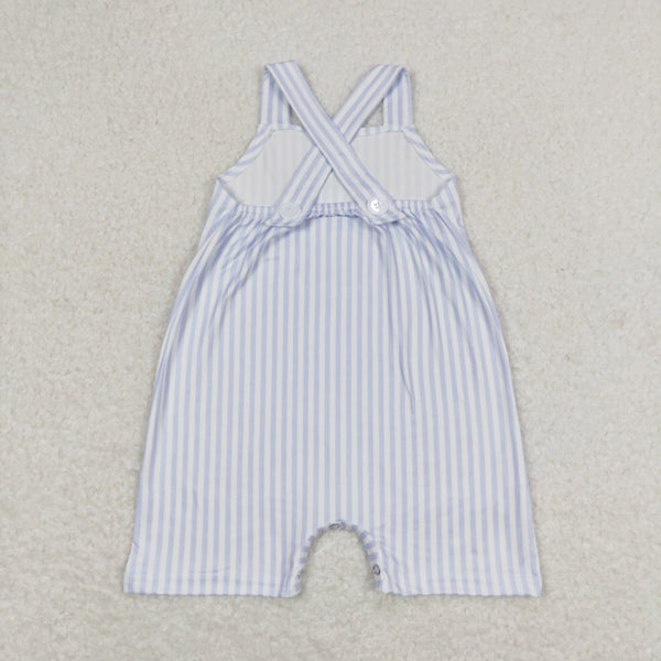 SR1362 RTS baby boy clothes blue stripes toddler boy summer romper