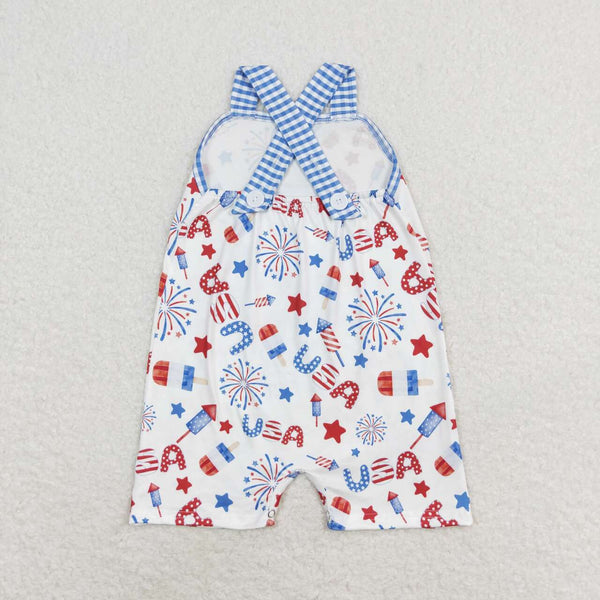 SR1366 RTS baby boy clothes 4th of July patriotic toddler boy summer romper  bubble